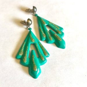 Vintage 1980s Metal Earrings